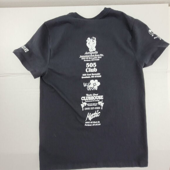 Strip Poker T-Shirt Womens Small Black Graphic Sphinx Joker Event Tee Port & Co - Picture 11 of 12